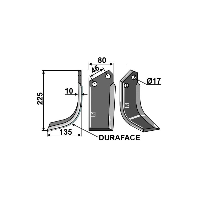 Couteau DURAFACE, modèle gauche - Reekie - RRT199/3