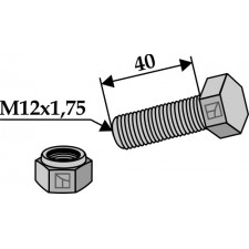 Boulon avec écrou frein - M12x1,75 - 8.8 - AG008586