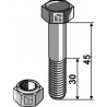 Boulon avec écrou frein - M12x1,75 - 10.9 - AG008585