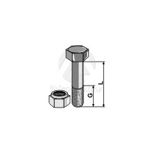 Boulon avec écrou frein - M14x2 - 8.8