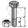 Boulon avec écrou frein - M14x2 - 8.8