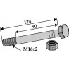 Boulon avec écrou frein - M16 x 2 - 8.8 - AG008551