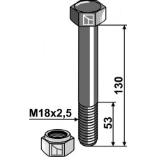 Boulon avec écrou frein - M18x2,5 - 10.9