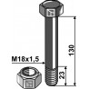 Boulon avec écrou frein - M18x1,5 - 10.9