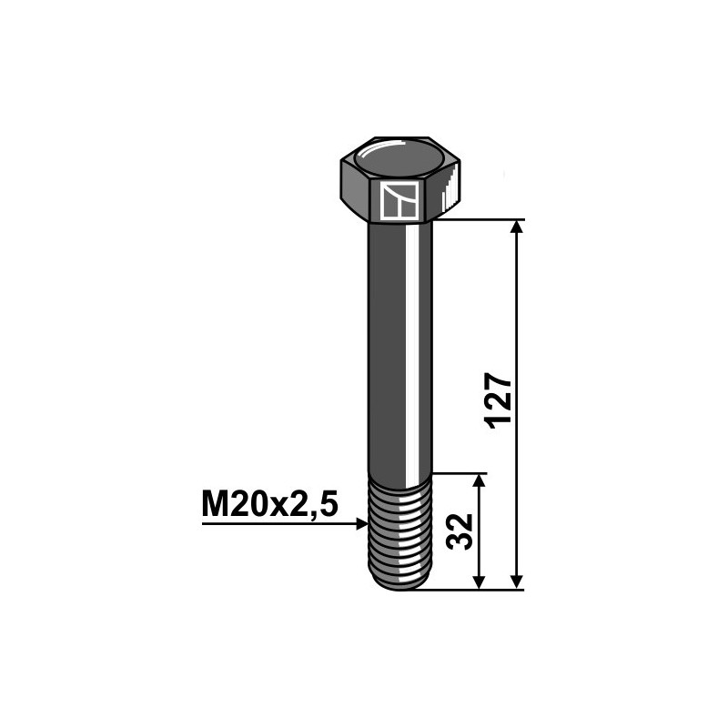 Boulon M20x2,5x127 - 10.9