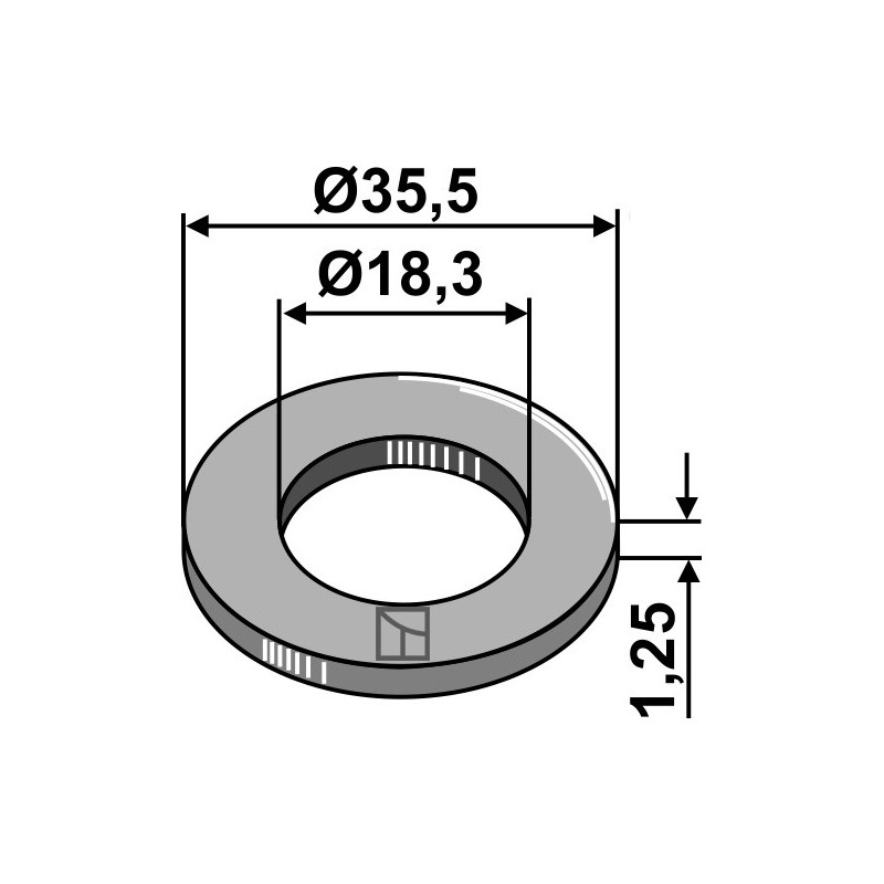 Rondelle-ressort - Ø35,5x1,25xØ18,3