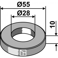 Rondelle Ø55x10xØ28 - Berti - DC008