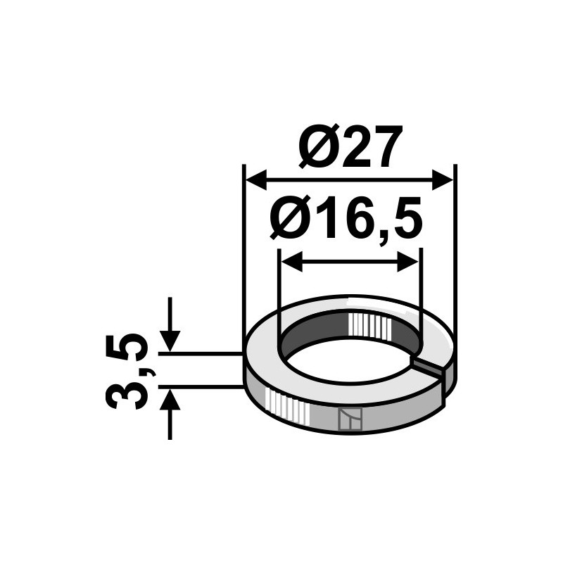 Rondelle Ø27x3,5xØ16,5 - Mc Connel - 0100206 - 9100207