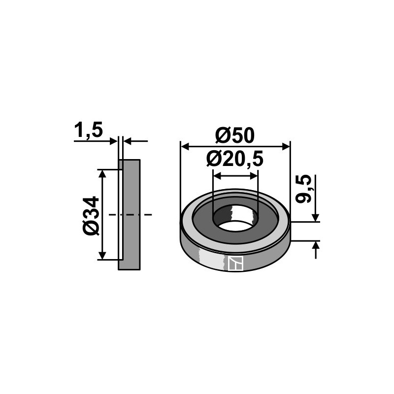 Rondelle Ø50x9,5xØ20,5 - Mc Connel - 1096281