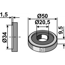 Rondelle Ø50x9,5xØ20,5 - Mc Connel - 1096281