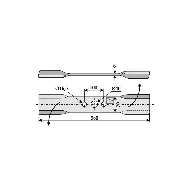 Couteau torsadé - gauche - AG002425