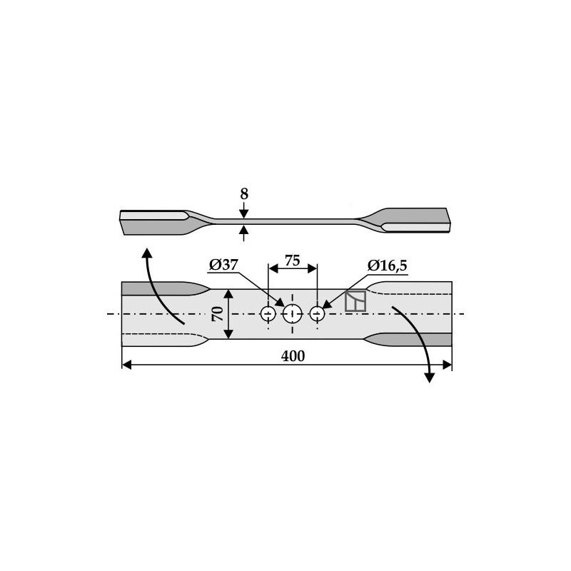 Couteau torsadé - AG002419