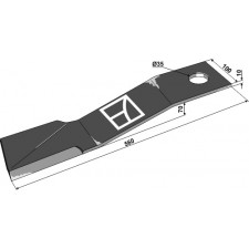 Couteau 560mm - gauche - Bomford - 00764663