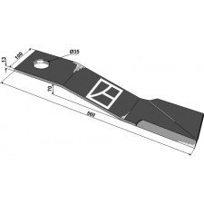 Couteau 560mm - droit - Bomford - 00764664