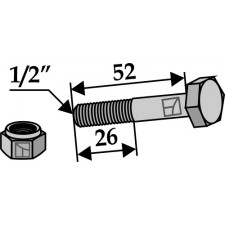 Boulon avec écrou frein - 1/2''UNF - AG008487