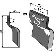 Couteau pour fossoyeuse - modèle droite - Oosterlaan - G.T.2 RE