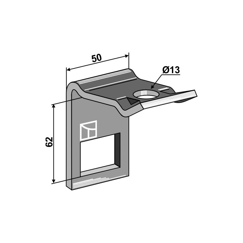 Bride de fixation pour dent 32 x 12 avec renfort double spire 32 x 10 - AG004181