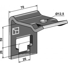 Bride de fixation pour dent  25 x 25 - AG015817