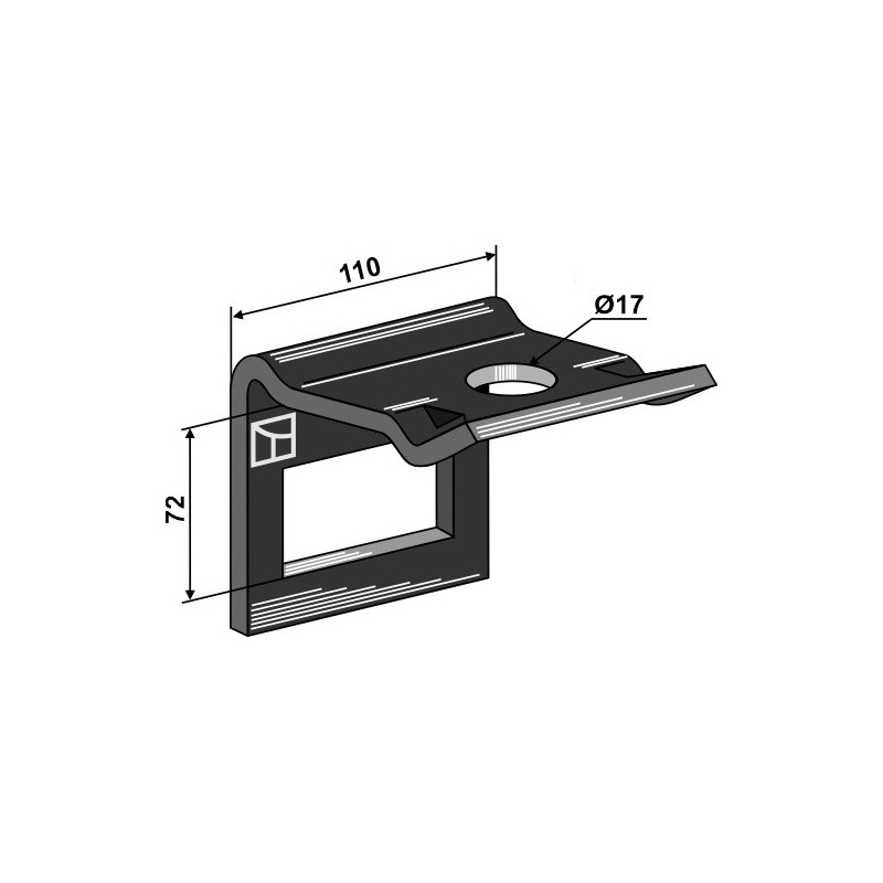 Bride de fixation pour dent 80 x 12