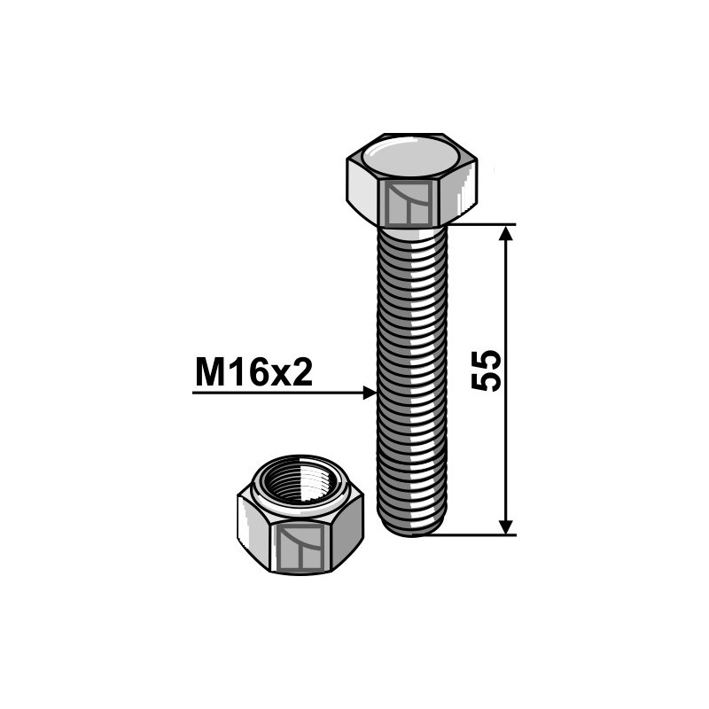 Boulon M16 x 55