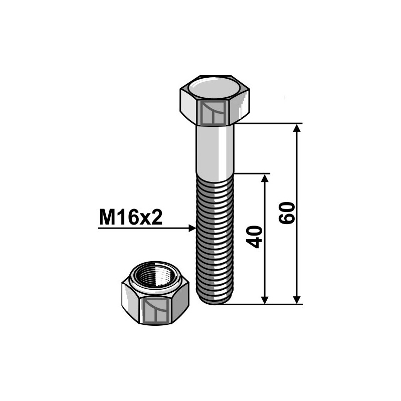 Boulon M16 x 60