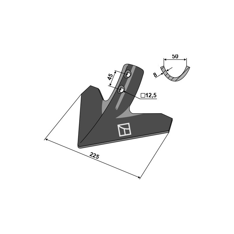 Soc triangulaire 225mm