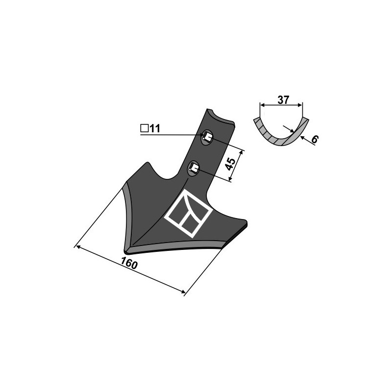 Soc triangulaire 160mm - Väderstad - 212385