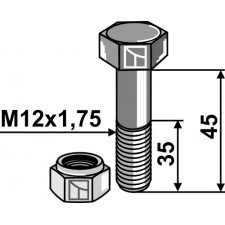 Boulon avec écrou à freinage interne - M12 - 8.8 - AG008994