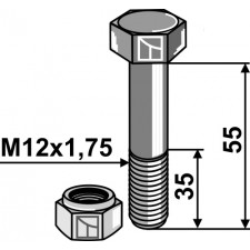 Boulon avec écrou à freinage interne - M12 - 8.8 - AG008992