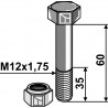 Boulon avec écrou à freinage interne - M12 - 8.8 - AG008991