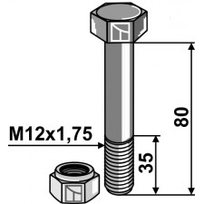 Boulon avec écrou à freinage interne - M12 - 8.8 - AG008989