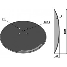 Disque lisse Ø580x6 pour arracheuses de bettaraves