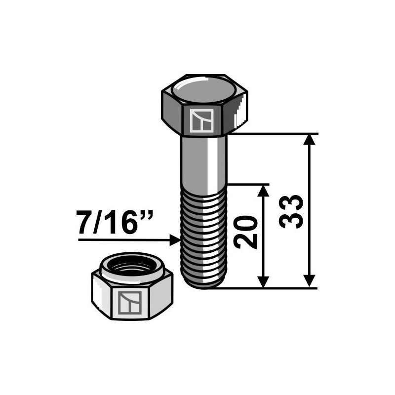 Boulon avec écrou à freinage interne - 7/16''UNF