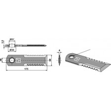 Couteau broyeur de paille - Claas Lexion - 0007558750