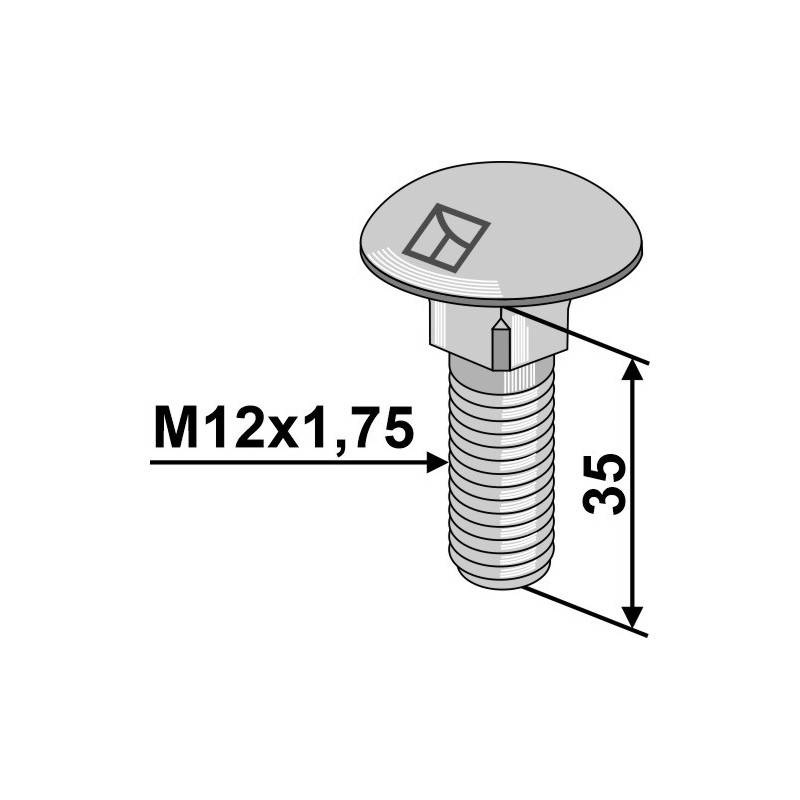 Boulon à tête bombée - galvanisé - AG008889