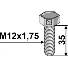 Boulon à tête hexagonale M12 sans écrou