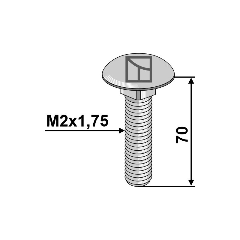 Boulon à tête bombée - M12x1,75