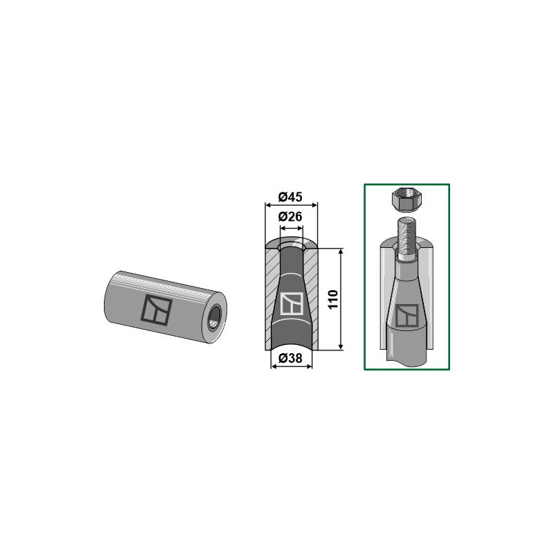 Entretoise à souder 110mm - AG005568