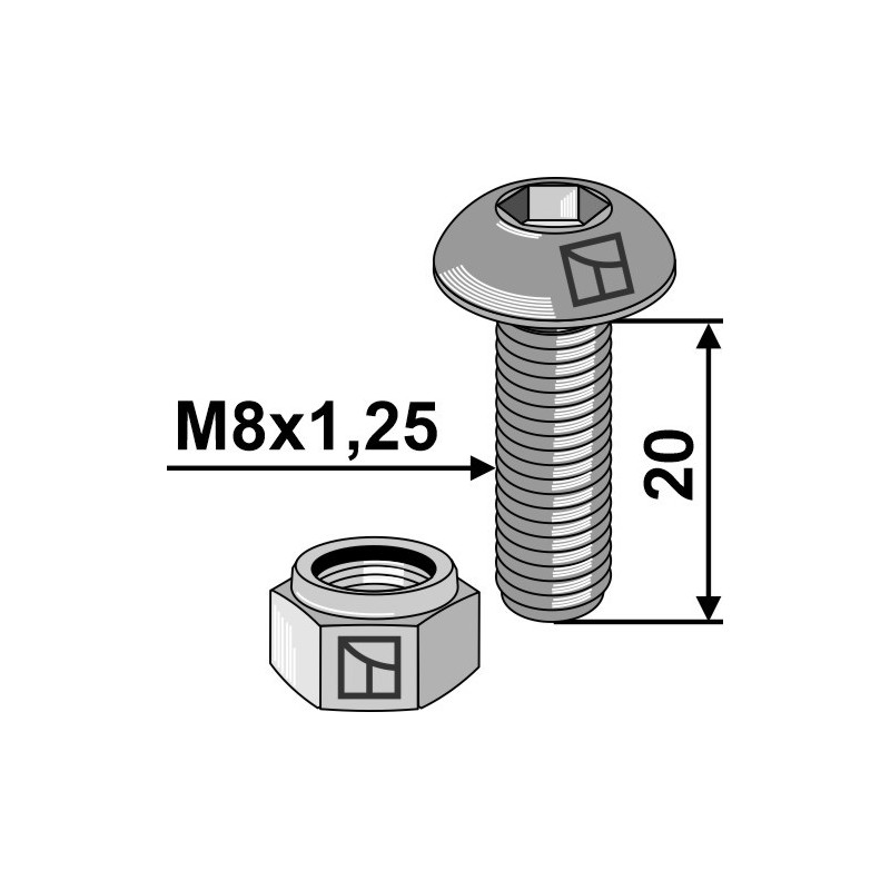 Boulon à tête bombée avec six pans creux - AG013518