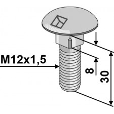 Boulon à tête bombée M12x1,5