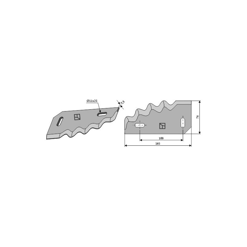 Couteau pour mélangeurs de fourrage, gauche - AG005851