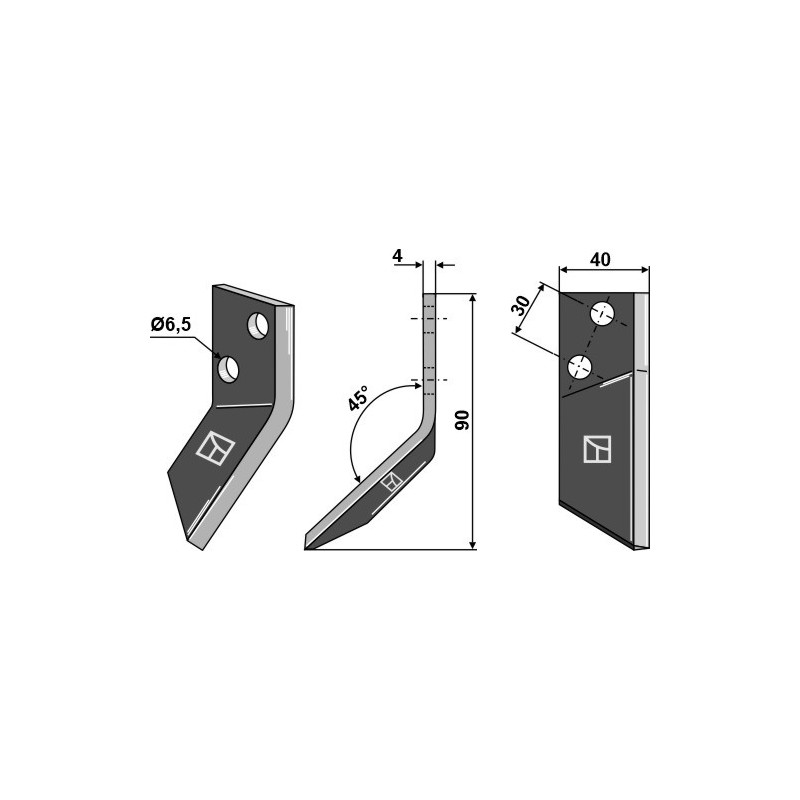 Couteau pour mélangeurs de fourrage, droit - AG005844