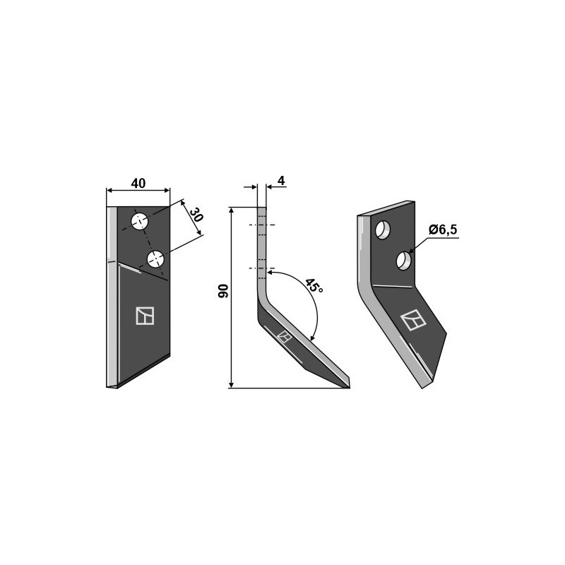 Couteau pour mélangeurs de fourrage, gauche - AG005843