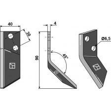 Couteau pour mélangeurs de fourrage, gauche - AG005843