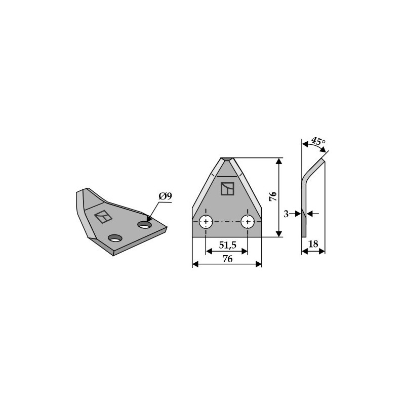 Couteau pour mélangeurs de fourrage - AG005809