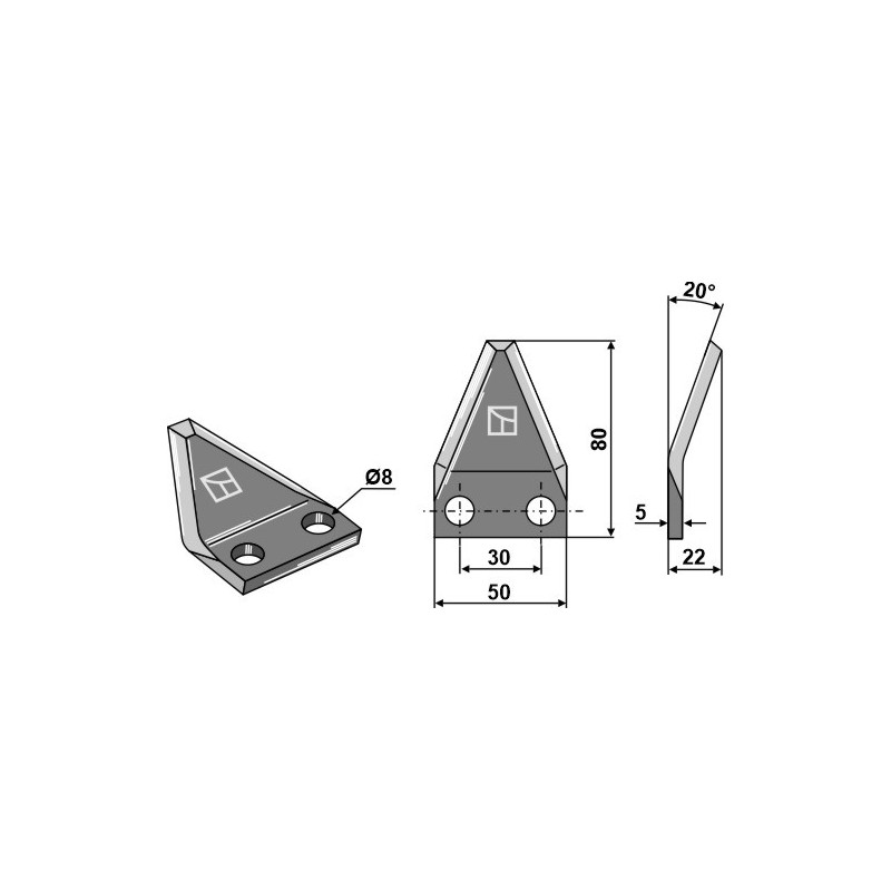 Couteau pour mélangeurs de fourrage - AG005795