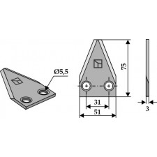 Couteau pour mélangeurs de fourrage - AG005791