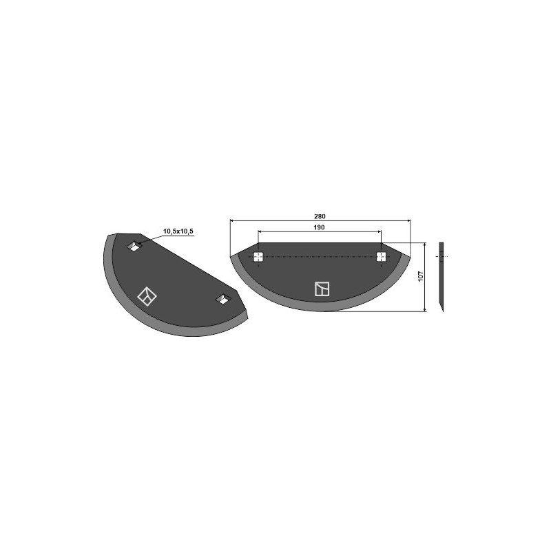 Couteau pour mélangeurs de fourrage - revêtement en métal dur - AG005778