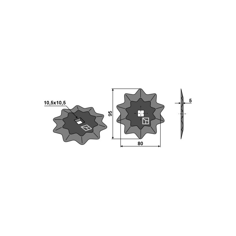 Couteau pour mélangeurs de fourrage - revêtement en métal dur - AG005774