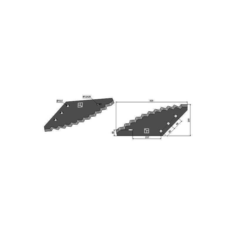 Couteau pour mélangeurs de fourrage, droit - Peecon - 960-020-003